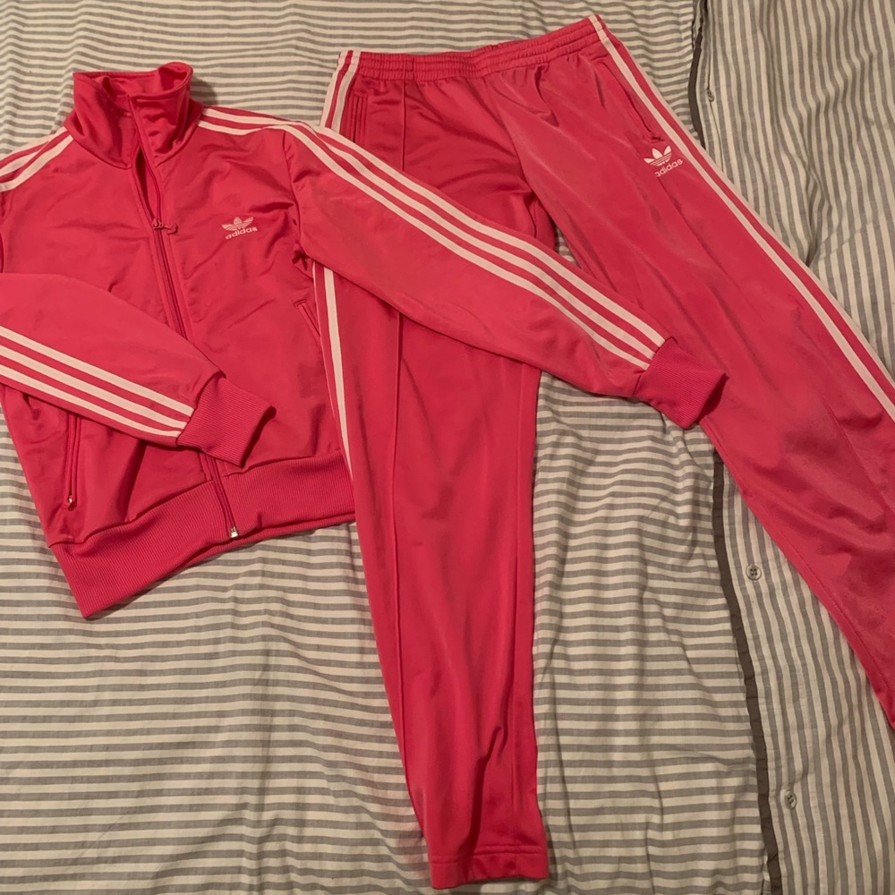 2000’s Adidas Hot Pink Tracksuit Jacket & Pants 💕
